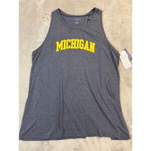 Champion Michigan Wolverines Tank Women's XL Gray Athletic Sleeveless Split Back